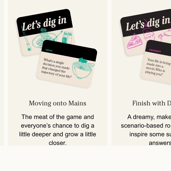 Our Place Let’s Dig In Conversation Starter Dinner Party Game - Picture 5 of 13